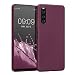 Produktbild kwmobile Hülle kompatibel mit Sony Xperia 10 IV Hülle - weiches TPU Silikon Case - Cover geeignet für kabelloses Laden - Bordeaux Violett