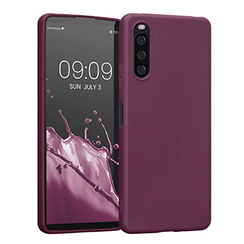 kwmobile Housse Compatible avec Sony Xperia 10 IV Coque - Housse de téléphone Protection Souple en Silicone - Bordeaux Violet