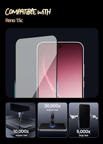 Image of Lensarmor Compatible with Oppo Reno 15c Screen Protector (1 Pack) - Premium 0.15mm Ultra-Thin Tempered Glass, Military-Grade Protection, Ultrasonic Fingerprint Compatible & Case-Friendly Design
