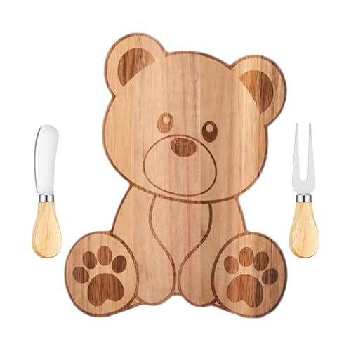 Tablero De Embutidos Set | Bandeja De Servicio Versátil En Forma De Oso | Tablero De Servicio Versátil,para Aperitivo Snack Mariscos Frutas Picnic Recepción Fiesta Boda