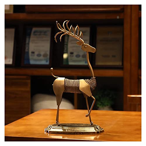 Statue de cerf décoration de table moderne en fer forgé blanc - 5