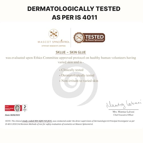 Image of Body Glue for Clothes & Skin | Dermatologically Tested for Sensitive Skin | Liquid Fashion Tape| Strong & Quick Hold, Sweat-Proof & Residue-Free | Safe Body Glue Stick for Jewellery | 15 ml