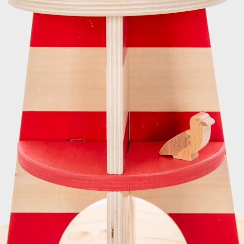 tickit Wooden Lighthouse Playset FSC Birch Plywood Small World Toy with Rock Pool, Sensory Details and Split Design for Imaginative Coastal Play - Image 4