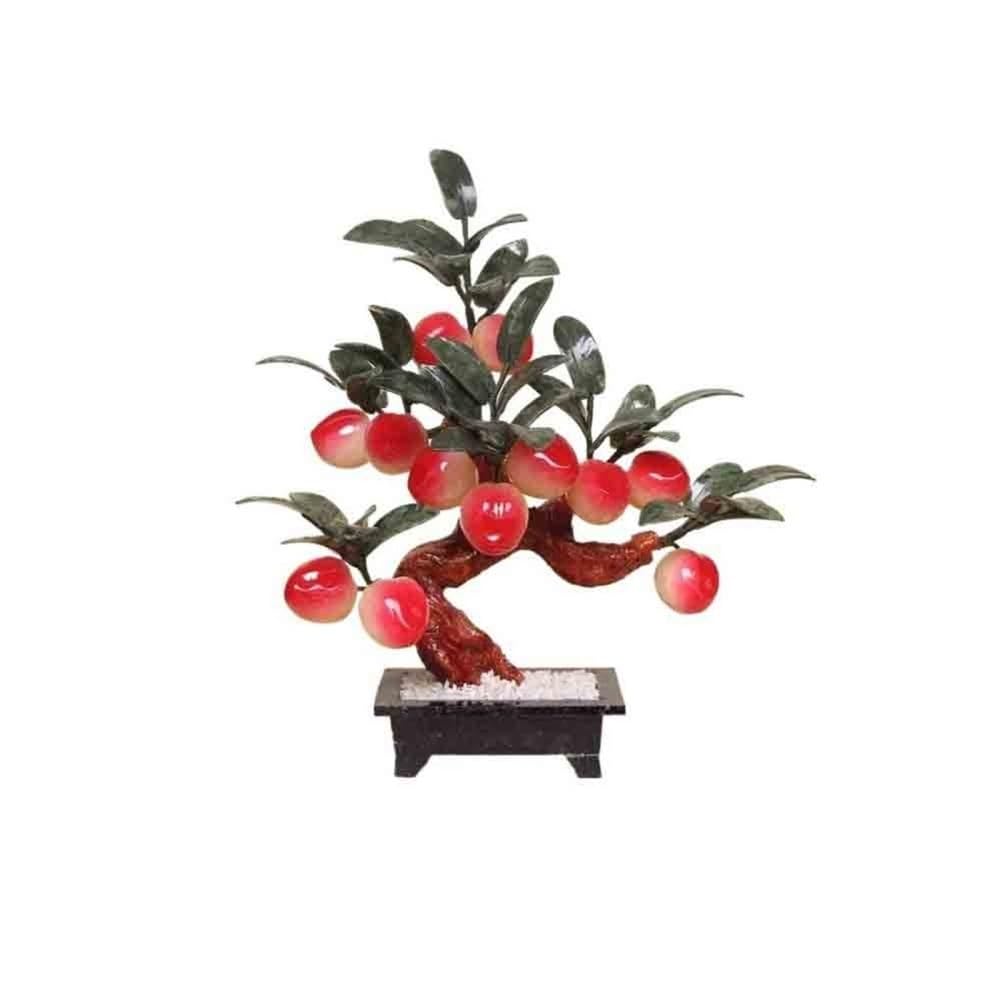 CHENGAIJIAN Artificial Bonsai Tree, Artificial Peach Tree Bonsai Fake Fruit Potted Desk Plant