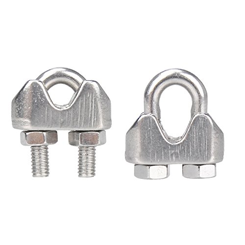 YAMASO 20PCS 1/16 Inches M2 Stainless Steel Wire Rope Cable Clip Clamp