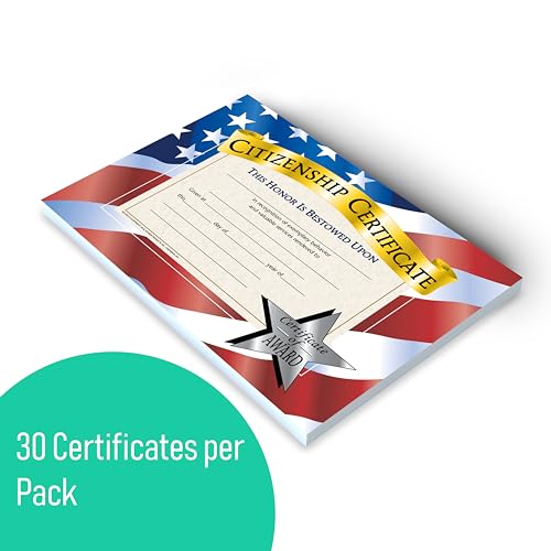 Hayes Citizenship Certificate, 11 x 8-1/2 Inches, Paper, Pack of 30 - Thumbnail 2