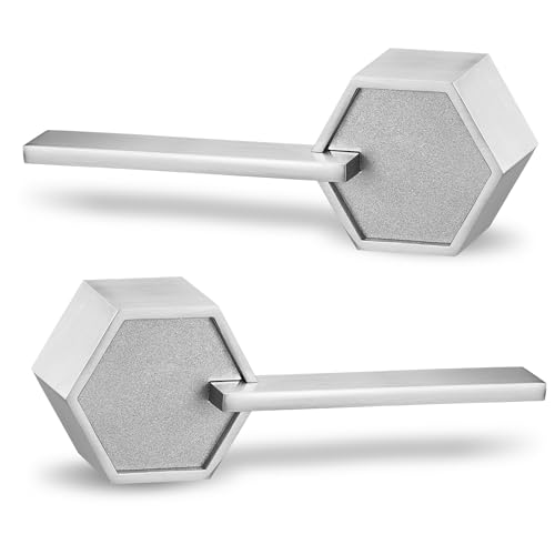 Berlin Modisch Zero Gravity Metro Series Dummy Lever Door Handle Pack of 2 Non-Turning Single Side Pull Only Lever Set [for Closet or French Doors] Heavy Duty – Satin Nickel Finish