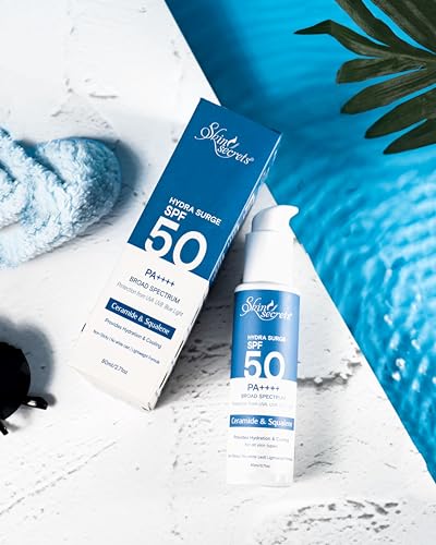 Image of Skin Secrets Hydra Surge Sunscreen SPF 50 PA++++ with Ceramides, Squalene & Watermelon Extract| Lightweight| Broad Spectrum| No White-Cast| No Parabens, Mineral Oils & Silicones| Ayurvedic| 80ml