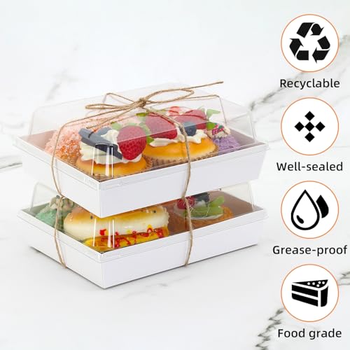 YTAXZ 25 Pack Charcuterie Boxes with Transparent Lids, 7x5 Inch Eco-Friendly Bakery Containers for Sandwiches, Strawberries, Cookies, Cupcakes - Image 3
