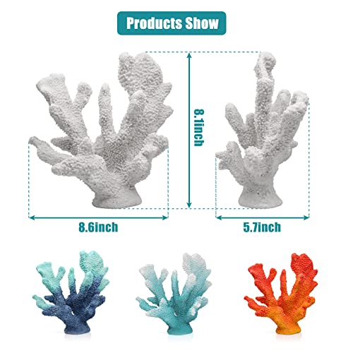 Estatua decorativa de coral turquesa de resina 8.2" miniatura 5