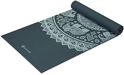 Gaiam Yoga Mat Premium Print Extra Thick Non Slip Exercise & Fitness Mat for All Types of Yoga, Pilates & Floor Workouts, Divine Journey, 6mm