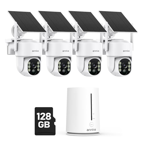 ANNKE 4MP Solar Security Cameras Wireless Outdoor 4-Cam Home Camera System