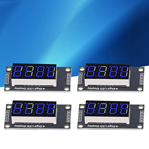 Image of 4 Sets Digital Tube Display Module LED 4 Digit 7 Segment 0.36 TM1637 Drive Chip (Blue MRA110D)