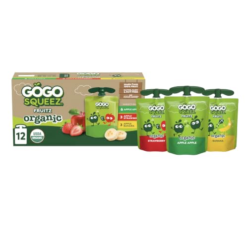 GoGo squeeZ No Sugar Added Organic Applesauce Variety Pack, 12 Count - image 1