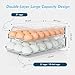 GleeNflux Egg Holder for Fridge, Foldable Automatic Rolling Egg Container for Refrigerator, Stackable Large-Capacity Egg Organizer Tray, Durable Clear Plastic Dispenser (3 dozens)