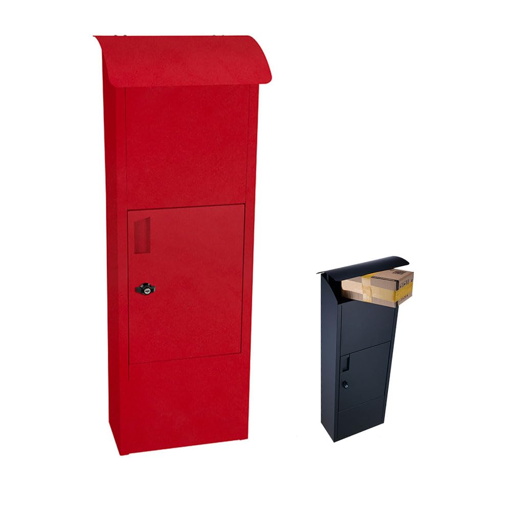 Amazon.co.jp: LEMMAN 5pcs宅配ボックス付き郵便ポスト 郵便受け 赤