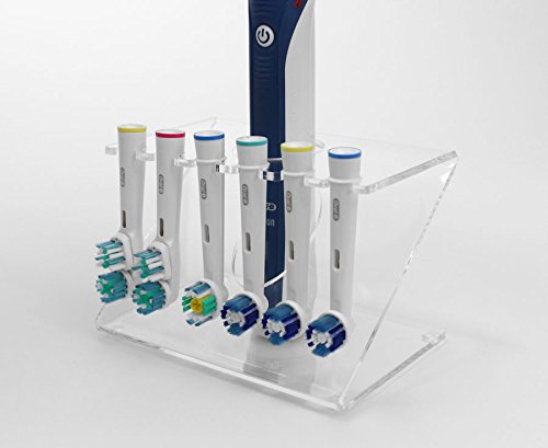 Plastic Online Ltd Electric Toothbrush Head Holder Stand For 6x Brush Heads - Clear