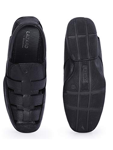 Image of Lazard Khadim's Men Black Casual Slip-On Sandal - UK 7
