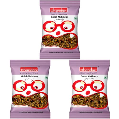 Image of Chandan Mouth Freshener Gulab Mukhwas | 100g | Pack of 12 | Contains Rose Flavoured Mukhwas from Rose Petals