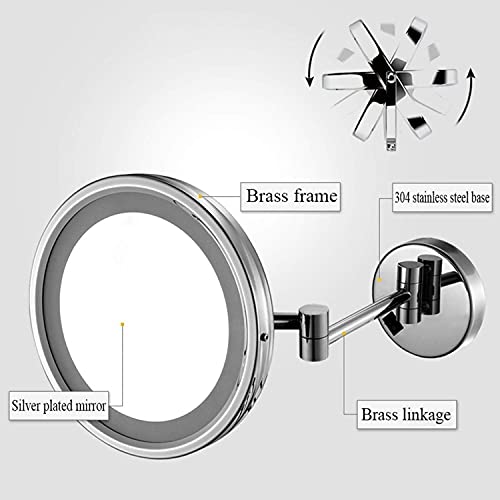 Miroir de maquillage LED grand format pliable avec éclairage intégré