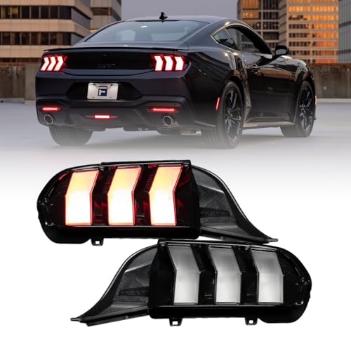 Form Lighting Sequential LED Tail Lights compatible with Ford Mustang 2024-2025 (pair), Clear