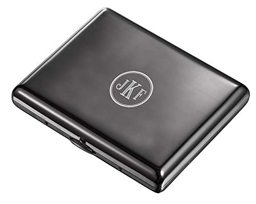 Personalized Visol Mirror Polished Gunmetal 18 Cigarette Case - Free Engraving (Roman Monogram)