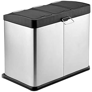 GHFHF Roestvrijstalen vuilnisbak classificatie afvalbak pedaal gemeenschap drie vaten 1 6L-60L Prullenbak kan outdoor…