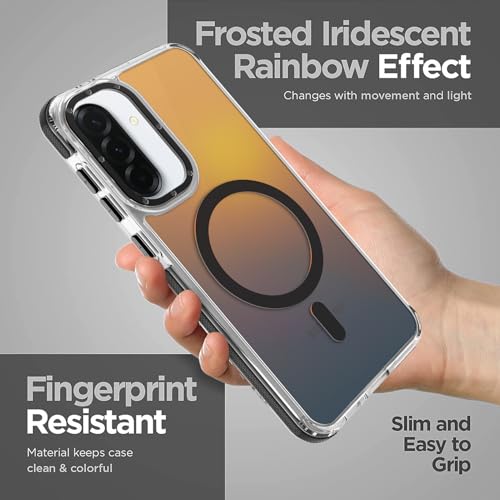 Image of Magnetic Case for Samsung Galaxy A36 5G [Compatible with Magsafe] [Cute Fashion Fluorescent Design] [1 Screen Protector] Slim Translucent Matte Case for Galaxy A36 5G 6.7 inch, Black