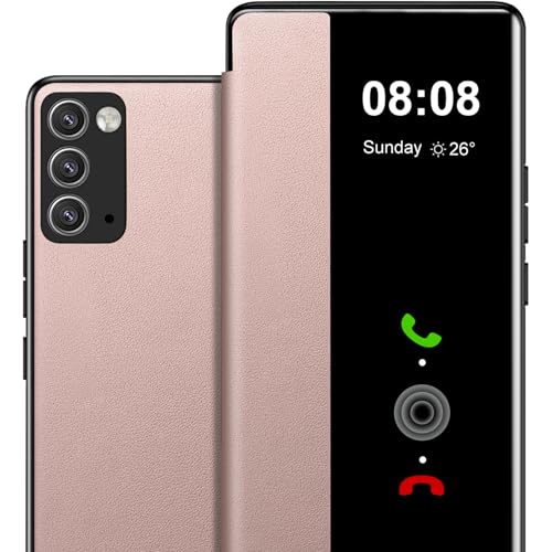 Étui à rabat transparent Samsung Galaxy Note 20 en similicuir Croazhi
