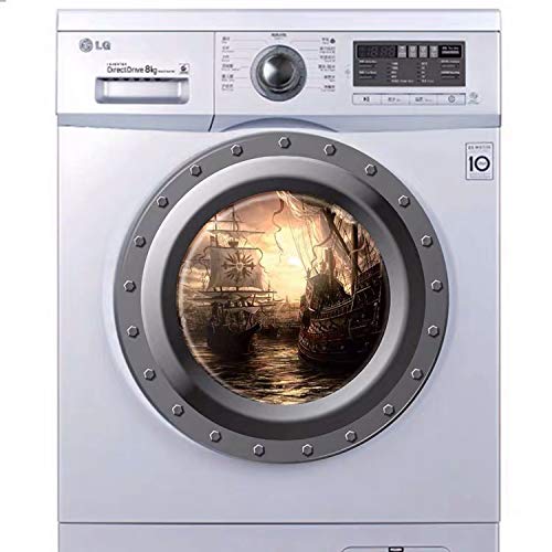 Dnven 17 Inches X 17 Inches Submarine Porthole Peel And Stick Window View Sailing 3D Window View Wall Arts Decals Decors Removable Stickers Boat #TOP2