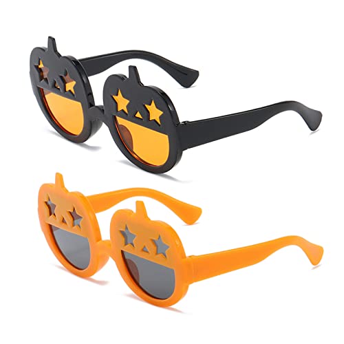 Óculos de sol engraçados para gatos Óculos de sol redondos abóbora gato hippie - cosplay de gato fof