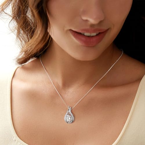 MOOSEA 925 Sterling Silver Moissanite Necklace - 1-3Ct D Color VVS1 Clarity Moissanite Necklace, Anniversary Birthday Gifts for Women, Jewelry Gifts for Women Her Wife Girlfriend Mom Daughter3