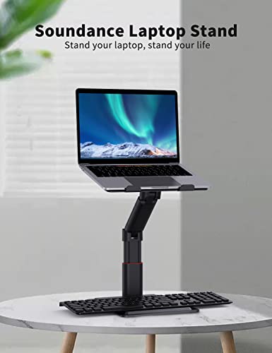 Soundance-Laptop-Stand-for-Desk-Adjustable-Height-Multi-Angle-for-Sit-to-Stand-Working-Ergonomic-Metal-Riser-with-Stable-Heavy-Base-Large-Holder-for-10-to-173-Inches-Notebook-PC-Computer-Black