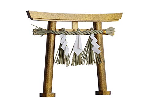 やまこう 鳥居 注連縄 しめ縄付き 開運 黄金鳥居 / 匠工房の職人が4重塗りで仕上げた極上黄金ラメ仕上げ 商売繁盛 千客万来 内祭 総ひのき