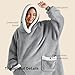 Bedsure Blanket Hoodie, Wearable Blanket Hoodie as Gifts for Mom, Birthday Gifts for Women Kids Teens Sherpa Sweatshirt, Grey, Standard