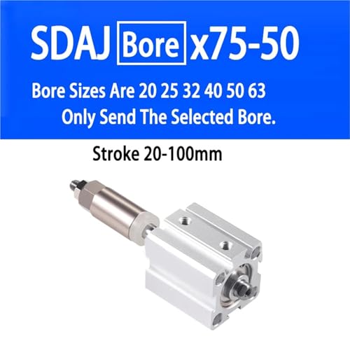 Vérin pneumatique compact double action alésage 40mm piston aluminium à course ajustable - 3