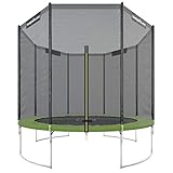 Ultrasport Trampolino da Giardino, Set con Tappeto Elastico, Sicurezza, Pali della Rete Imbottiti e Rivestimento dei Bordi, Tubi in Acciaio Zincato Bambini, Nero, 305 cm
