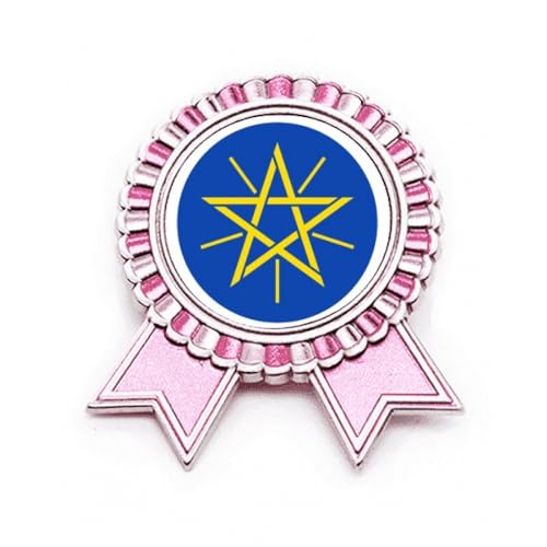 Broche Ethiopie emblème rose en métal taille M pour accessoiriser vos vêtements avec élégance