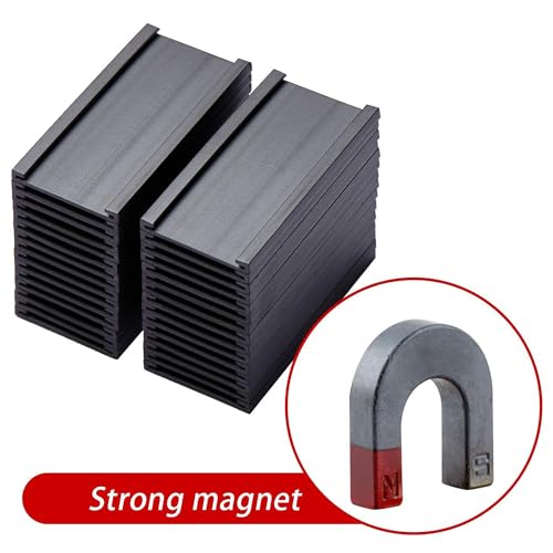 50 Stück Magnetische Etikettenhalter 25MM x 76MM, Beschreibbare Magnet-Etiketten für Schule Büro Whiteboards Magnettafeln, mit 50 Schutzfolien, 100 weiß Ersatzstreifen und 25 bunten Ersatzstreifen