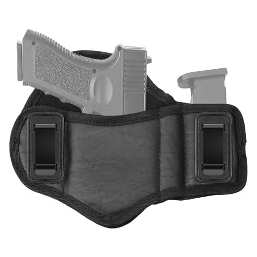 ZONSUSE Universelles IWB Waffenholster, Taktisches Pfannkuchen Holster, Pistolenholster zum Verdeckten Tragen, PU-Leder Pistolentasche für Männer/Frauen, Kompatibel mit Glock, P99 (Mit Magazintasche)