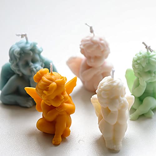 Topys Multi-Style Angel Candle Moulds, Cupid Little Angel Silicone Molds, Baby Angel Candle Silicone Mold For Handmade Chocolate Decoration Gypsum Aromatherapy Soap Resin（A） #TOP2