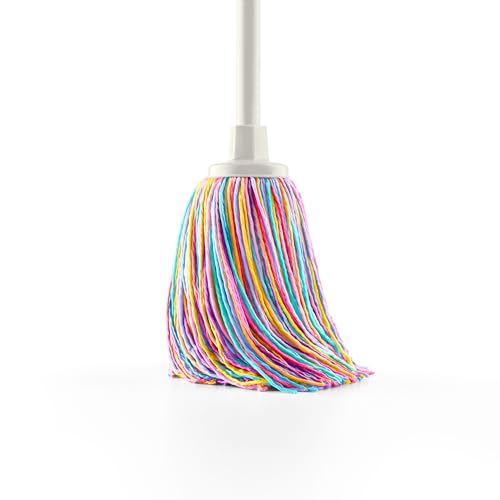 Happy Rainbow - Serpillière en Microfibre recyclée Super absorbante avec Filetage Universel, tête Extra-Large 22 cm, Durable, (Version Emballage en Anglais)