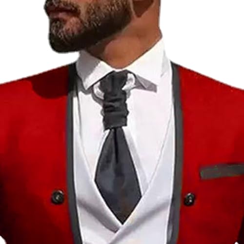 Men's 3 Piece Slim Fit Tuxedo Set 1 Button Solid Dress Suit Shawl Collar Jacket Vest & Trousers2