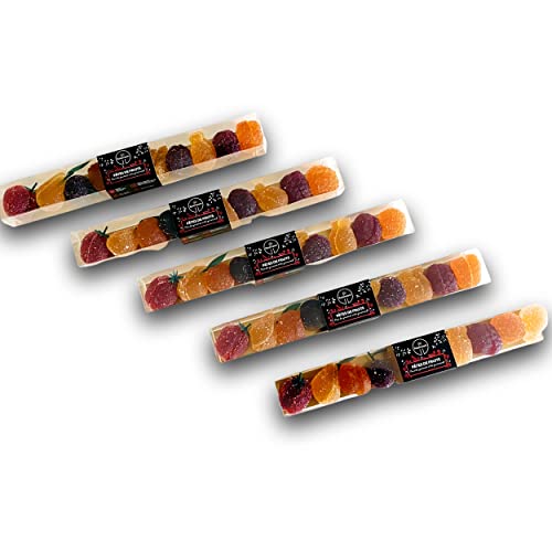 Pâtes de fruits Artisanales - Lot de 5 réglettes de 200G (1 KG) - Saveurs multi fruits - (sans gluten, sans colorant, sans arôme artificiel, sans lactose, sans conservateur) - teneur en fruits de 70% Cover