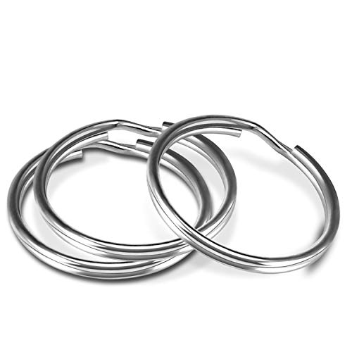 100 Pièces Petit Porte-Clés, Foonii Porte-Clés Anneau Clé Divisé 25 mm Divisé Anneaux Round en Métal pour Les Clés de Famille Organisation et Artisanat, Argent