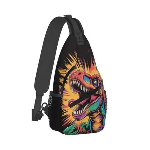 Dinosaur Crossbody Sling Bag For Women Men Adjustable Chest Bag Sling Backpack Casual Shoulder Bag Daypack2