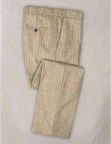 Men's Houndstooth Suit 2-Piece Notch Lapel Single Breasted Button Work Business Set Jacket+Pants2