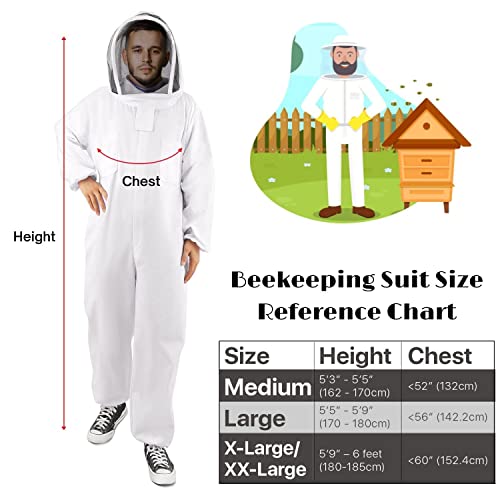 Flexzion Ganzkörper-Imkeranzug, Imkerbekleidung Overall Jacke Outfit Ausrüstung Bienenhaltungszubehör mit schützender… – Bild 6
