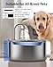 3.4Gal Dog Water Fountain for Large Dogs, 13L Stainless Steel Large Pet Fountain with Deeper & Wider Drinking Area, Automatic Dog Water Bowl Dispenser with Water Window