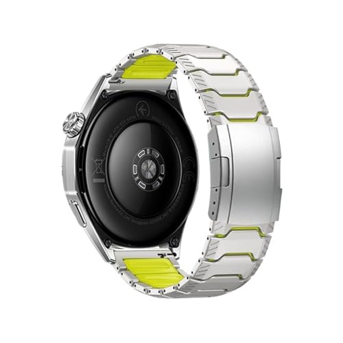 [PLYYQZM] 22mm�`�^�� + �V���R���o���h,�ɍ��� Hua wei Watch Ultimate 2 GT6 GT5 Pro GT4 46mm���������u���X���b�g�ɓK�p(Titanium Green,For GT6 Pro 46mm)